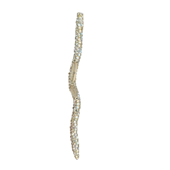 Vtg Couture 1980s Snake Pin ~ JAMES ARPAD Pavee Swarovski Rhinestones - Picture 4 of 6